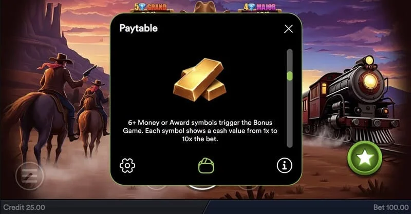 Gold Train Heist - makara ızgarasının iki katına çıktığı Free Spins